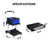 Multi-Purpose Foldable Double-Decker 4 Wheels Plastic Shopping Cart Trolley with Basket