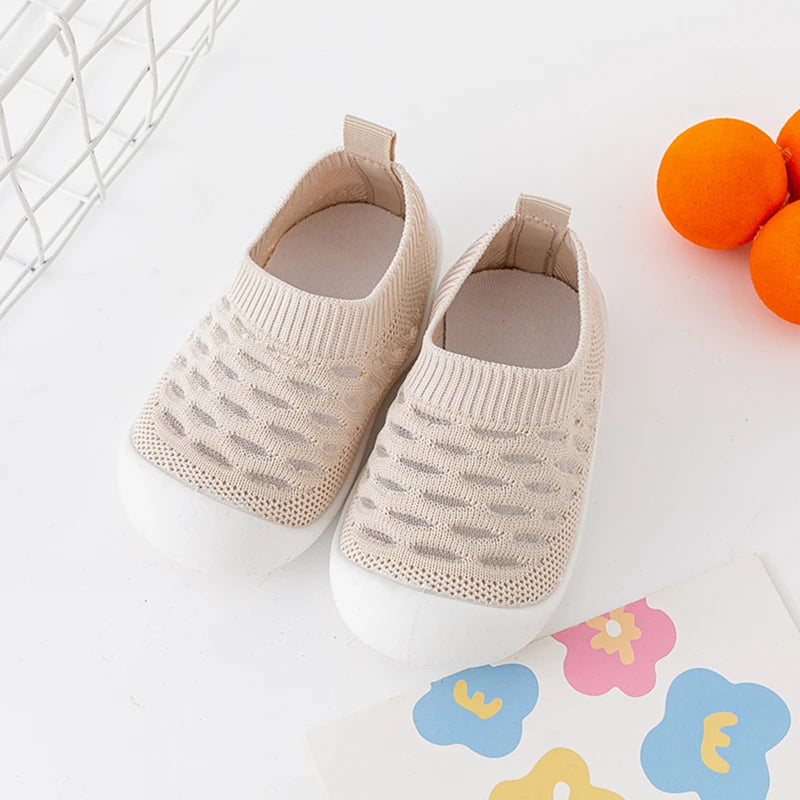 Baby Casual Mesh Breathable Non-slip Lightweight Slip-on Cross-tied Shoes for Toddlers, First Walkers, 1-4 Years Kids