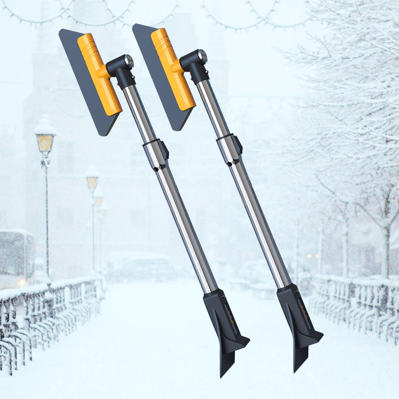 Telescopic Snow Brush & Detachable Ice Scraper with Ergonomic Foam for Cars, SUV