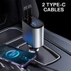 4 IN 1 100W Super Fast Cigarette Lighter Car Charger with Retractable Type C & IPhone Cables