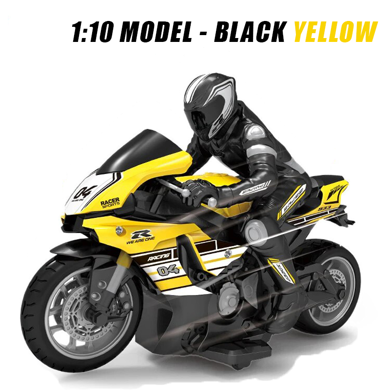 2.4G 1/6 1/10 High Speed Racing Drift RC Remote Control Stunt Motorcycle with Riding Figure