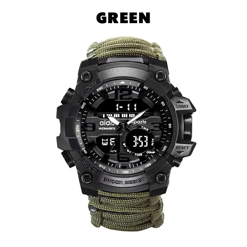 Men Military Sports Outdoor Survival Multi-functional Waterproof Watch