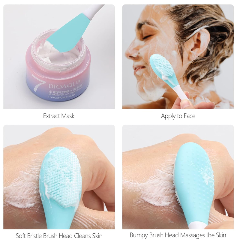 3 in 1 Silicone Facial Mask & Cleansing Brush for Deep Gentle Exfoliating