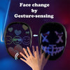 Bluetooth Rechargeable APP Control Motion Sensor LED Face Masks For Halloween