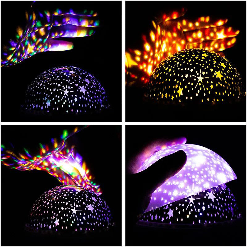 360° Rotating Starry Sky Night Light Projector Lamp Bluetooth Speaker Remote Control