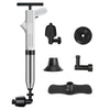 Universal Stainless Steel High-pressure Toilet Plunger Clog Remover with Visual Barometer for Bathroom Shower Sink