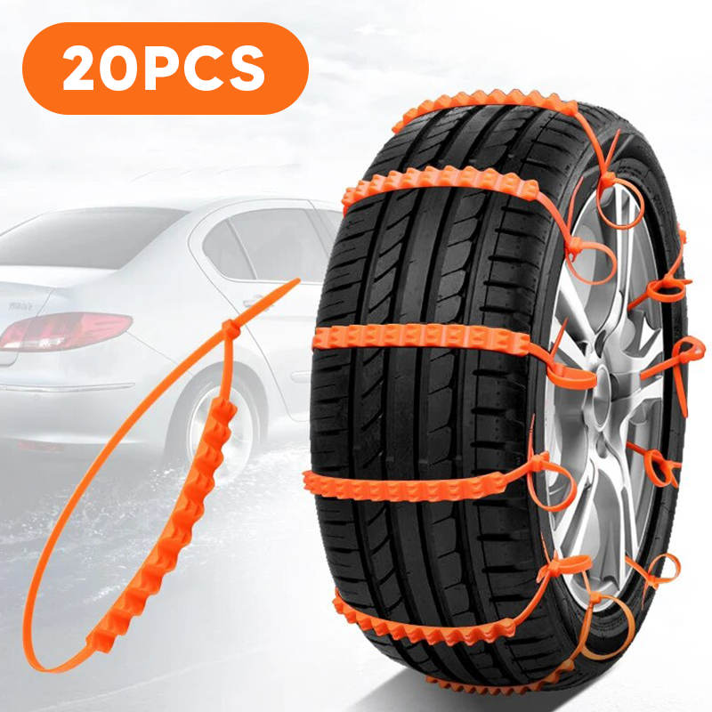 Emergency Reusable Adjustable Anti Slip Universal Fit Car Tire Chains in Snow, Ice, Sand and Mud