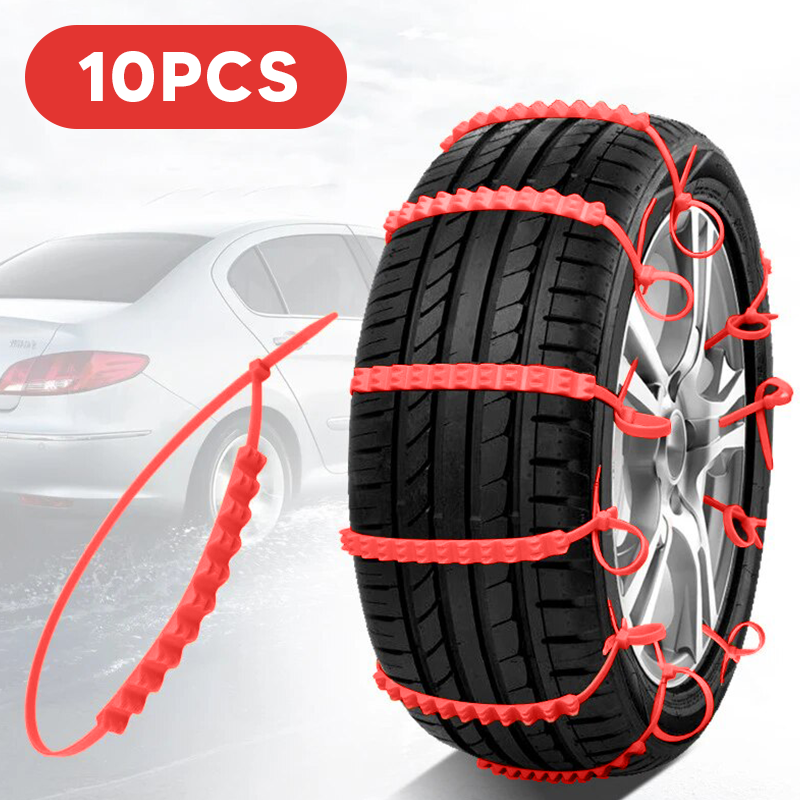 Emergency Reusable Adjustable Anti Slip Universal Fit Car Tire Chains in Snow, Ice, Sand and Mud