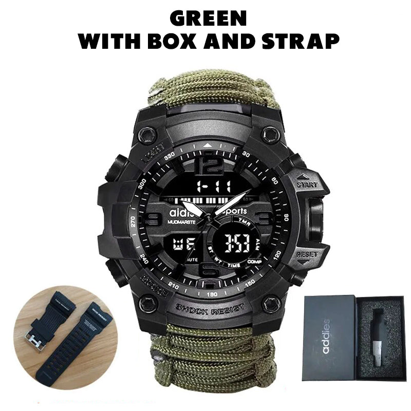 Men Military Sports Outdoor Survival Multi-functional Waterproof Watch