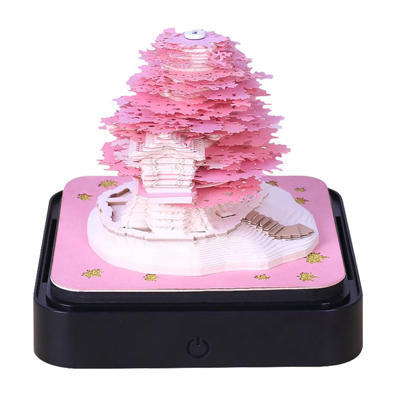 3D Creative DIY Paper Calendar Memo Notepad 2024 with LED Lights for Desk Decoration