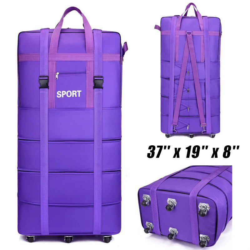 Expandable Foldable Large Capacity Luggage Travel Duffel Bag With Spinner Wheels