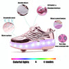 2023 New Kids LED USB Rechargeable Roller Skates Sports Sneakers