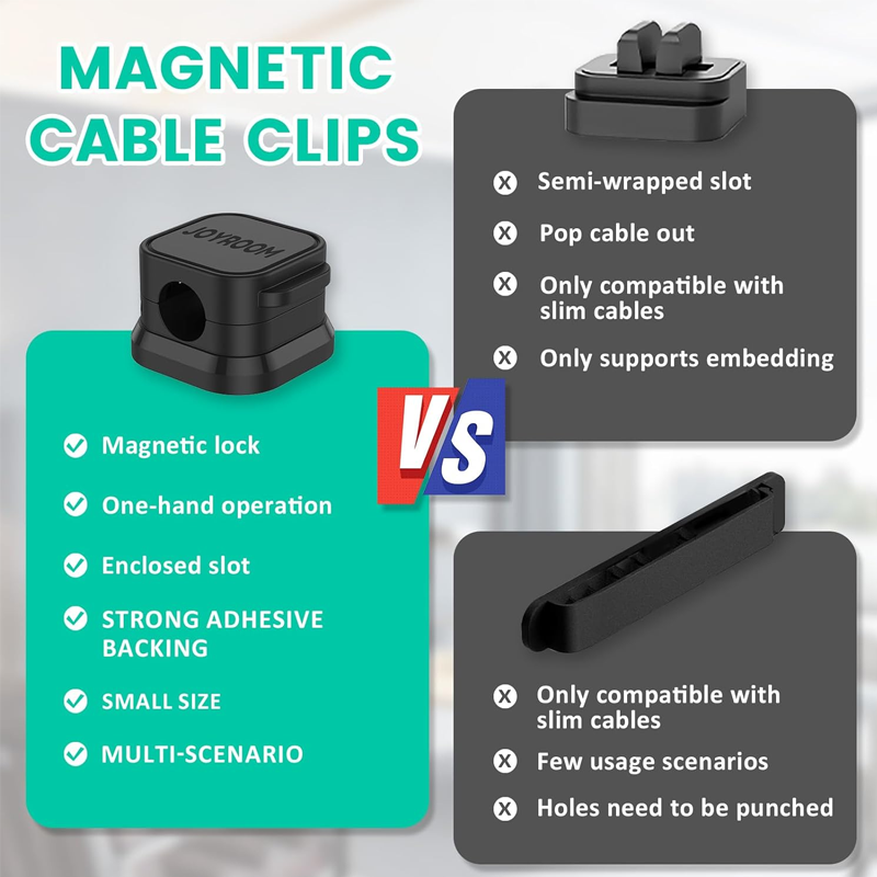 Adhesive Wire Holder Organizer Magnetic Cable Clips