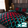 3D Soft Geometric Stereoscopic Dense Hole Warm Duvet Patterns Bedding Set