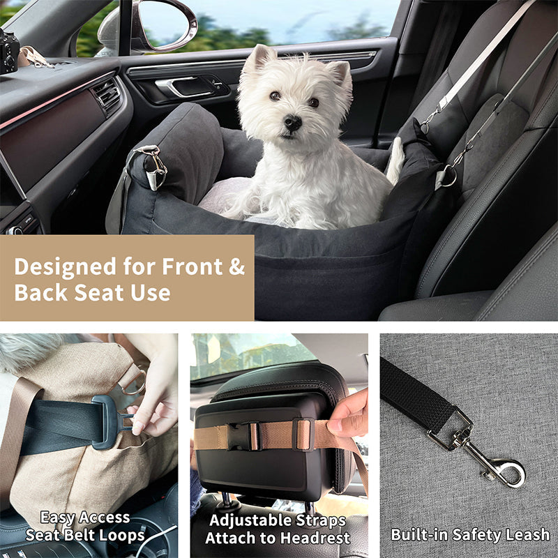 Portable Safety Car Central Console Pet Seat Bed for Small Dogs and Cats