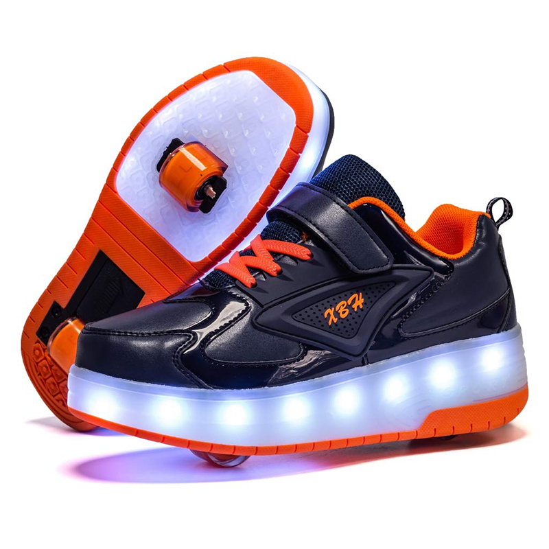 2023 New Kids LED USB Rechargeable Roller Skates Sports Sneakers