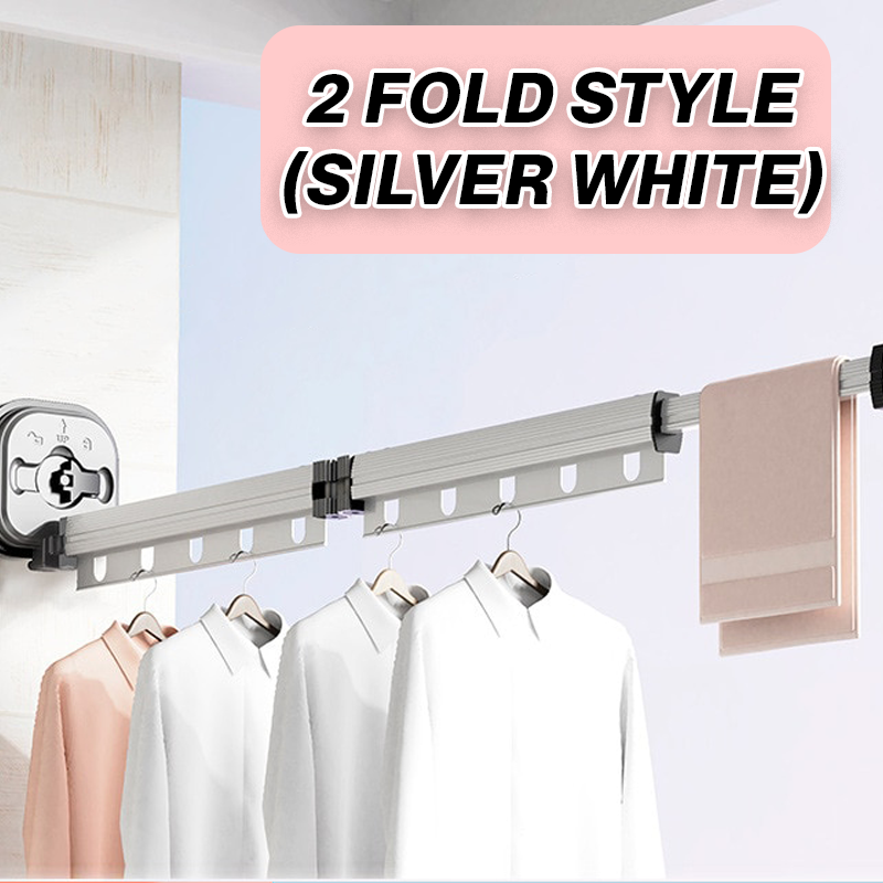 Foldable & Retractable Aluminum Alloy Clothes Drying Rack with Suction Cup