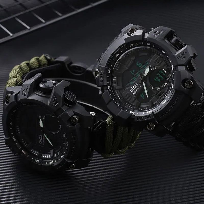 Men Military Sports Outdoor Survival Multi-functional Waterproof Watch