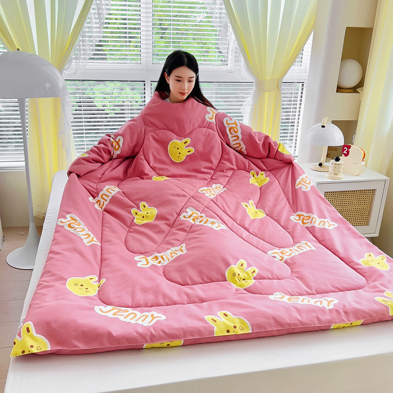 Multifunctional Winter Lazy Thickened Skin-friendly Brushed Quilt with Sleeves