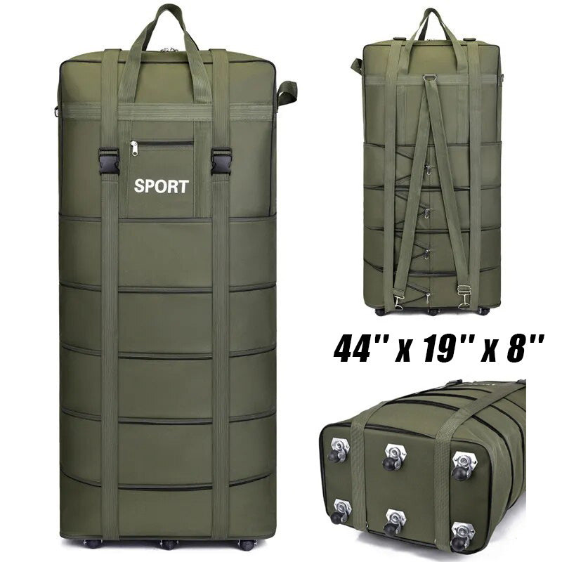 Expandable Foldable Large Capacity Luggage Travel Duffel Bag With Spinner Wheels