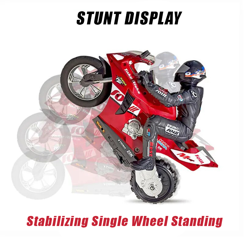 2.4G 1/6 1/10 High Speed Racing Drift RC Remote Control Stunt Motorcycle with Riding Figure