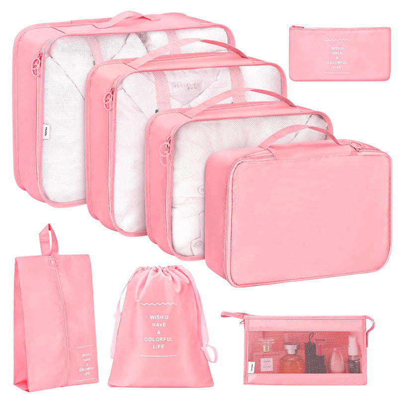 8 Pcs Set Waterproof Large Capacity Travel Luggage Packing Organizer Bags