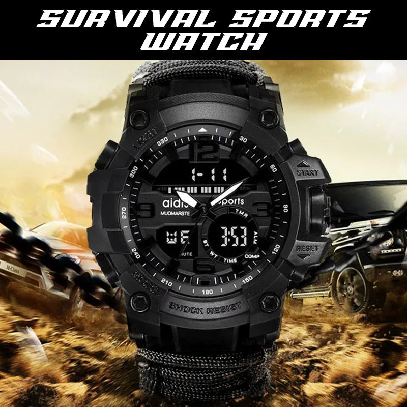 Men Military Sports Outdoor Survival Multi-functional Waterproof Watch