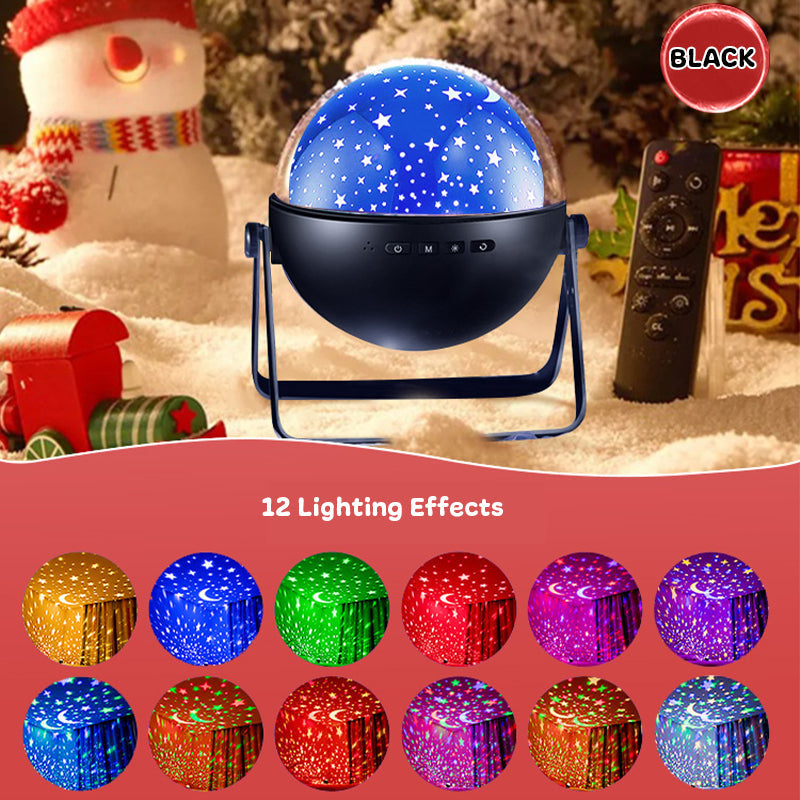 360° Rotating Starry Sky Night Light Projector Lamp Bluetooth Speaker Remote Control