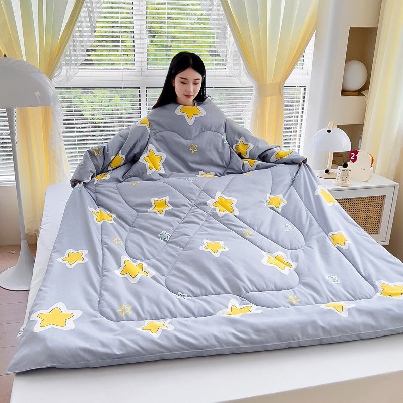 Multifunctional Winter Lazy Thickened Skin-friendly Brushed Quilt with Sleeves