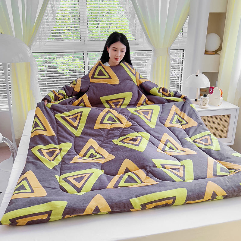 Multifunctional Winter Lazy Thickened Skin-friendly Brushed Quilt with Sleeves