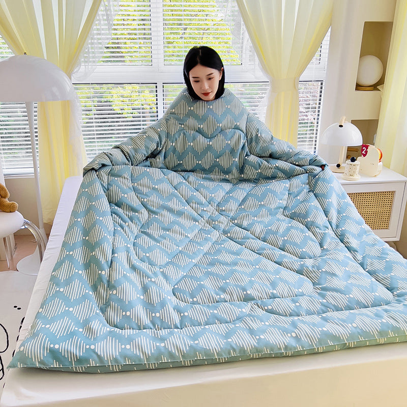 Multifunctional Winter Lazy Thickened Skin-friendly Brushed Quilt with Sleeves