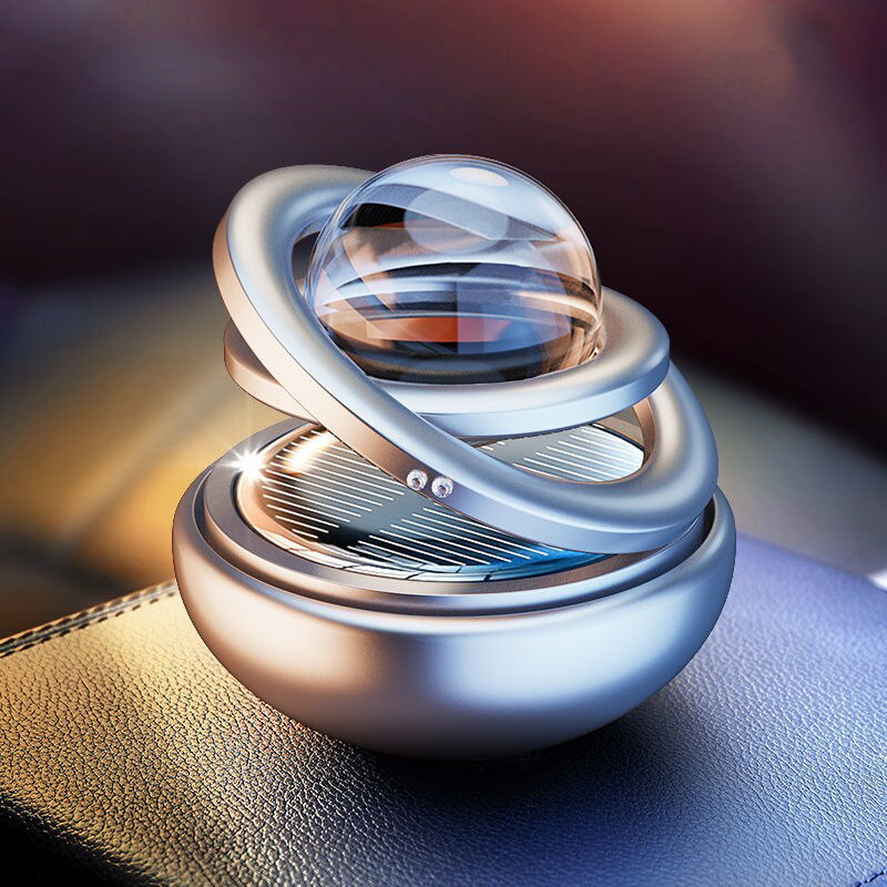 Solar-Powered Spinning Aromatherapy Diffuser Car Air Freshener