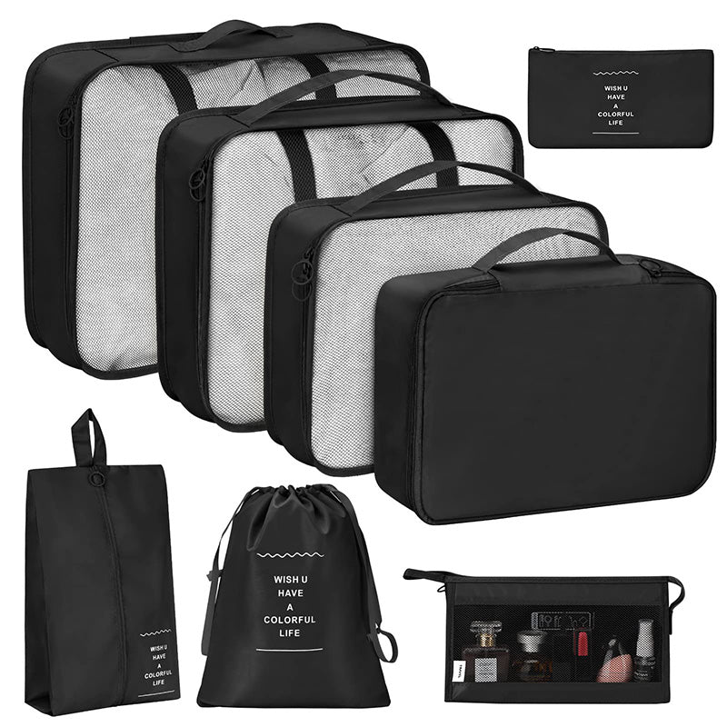 8 Pcs Set Waterproof Large Capacity Travel Luggage Packing Organizer Bags