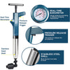 Universal Stainless Steel High-pressure Toilet Plunger Clog Remover with Visual Barometer for Bathroom Shower Sink