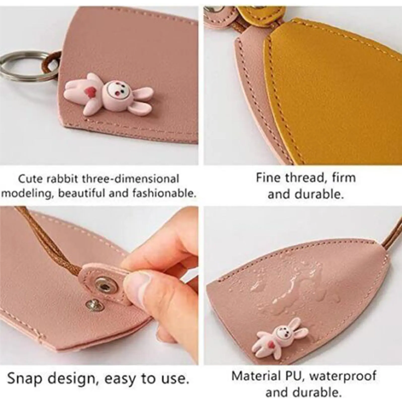 Creative Pull Out Cute PU Leather Car Key Case Cover