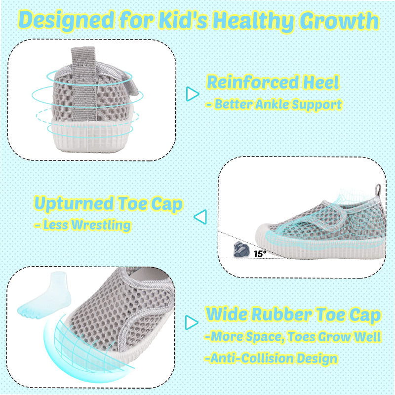 Baby Casual Mesh Breathable Non-slip Lightweight Slip-on Cross-tied Shoes for Toddlers, First Walkers, 1-4 Years Kids