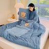 Multifunctional Winter Lazy Thickened Skin-friendly Brushed Quilt with Sleeves