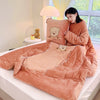 Multifunctional Winter Lazy Thickened Skin-friendly Brushed Quilt with Sleeves