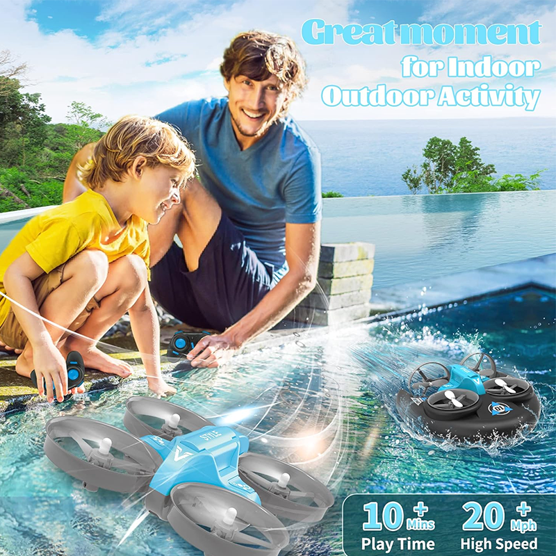 3-in-1 Waterproof Remote Control RC Boat Pool Toys Car for Boys 8-12 Years Old