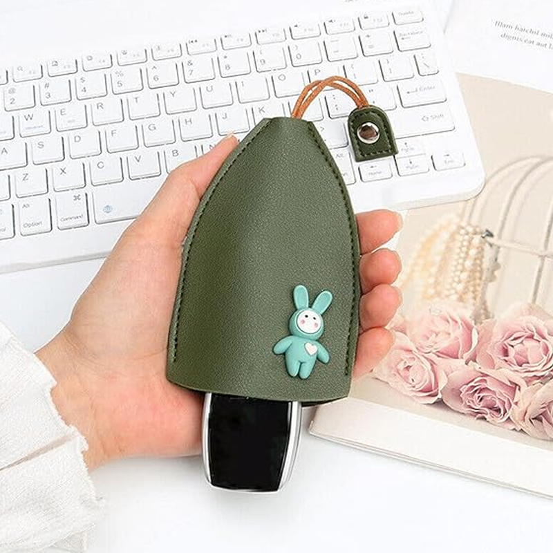 Creative Pull Out Cute PU Leather Car Key Case Cover