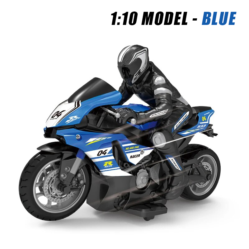 2.4G 1/6 1/10 High Speed Racing Drift RC Remote Control Stunt Motorcycle with Riding Figure