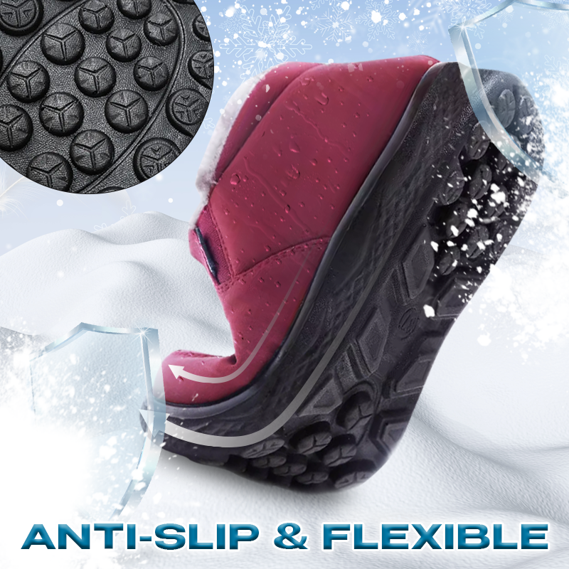 2023 Ergonomic Shoes Winter Non-slip Waterproof Snow Plush Ankle Boots