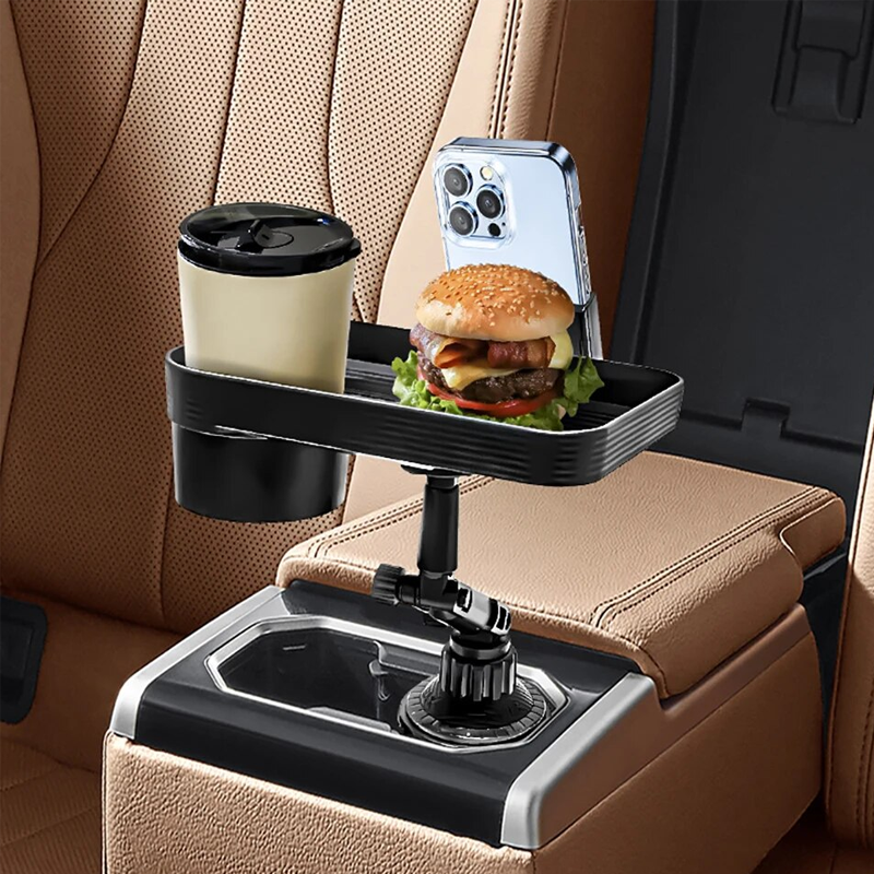 360° 2 in 1 Adjustable Cup Phone & Food Tray Holder Extender for Cars