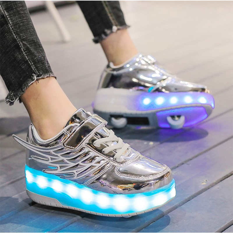 2023 New Kids LED USB Rechargeable Roller Skates Sports Sneakers