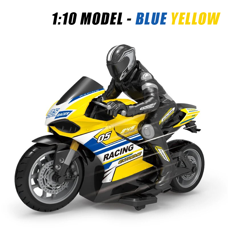 2.4G 1/6 1/10 High Speed Racing Drift RC Remote Control Stunt Motorcycle with Riding Figure