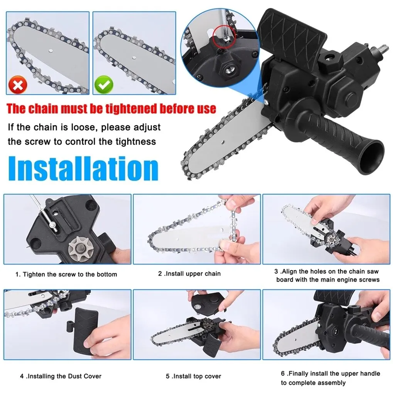 4" &  6" Mini Electric Drill Attachment Chainsaw  For Woodworking Gardening