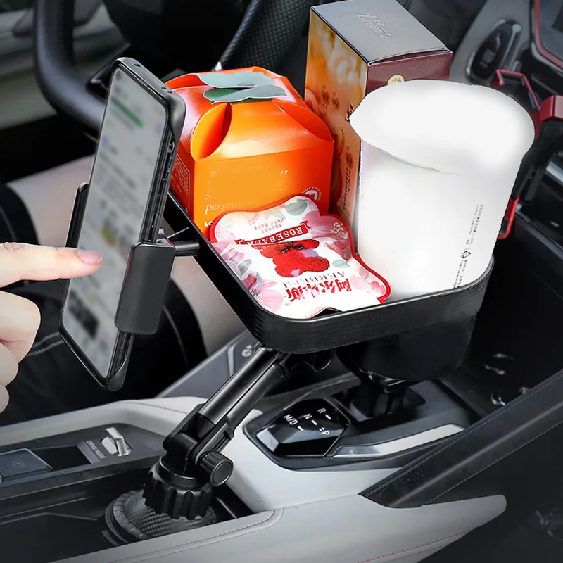 360° 2 in 1 Adjustable Cup Phone & Food Tray Holder Extender for Cars