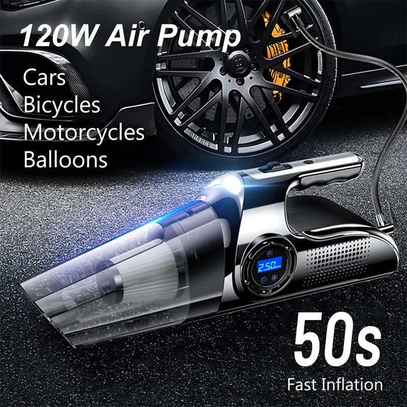 4 in 1 Wireless Handheld Portable Strong Suction Car Vacuum Cleaner with Air Pump