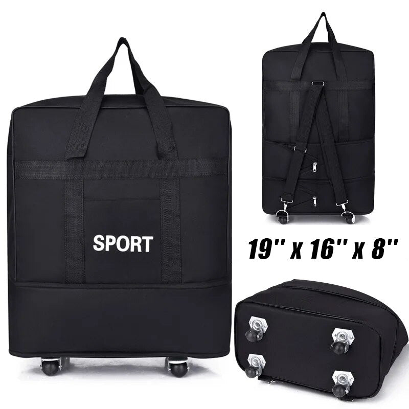 Expandable Foldable Large Capacity Luggage Travel Duffel Bag With Spinner Wheels