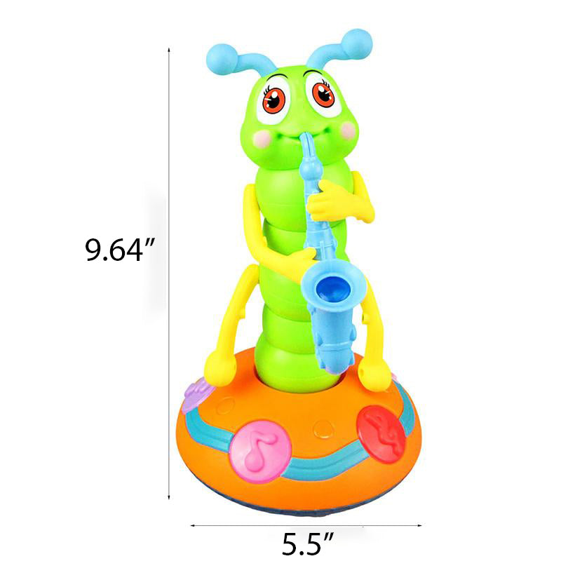 Kids Electric Dancing Saxophone Caterpillar With Led Flashlight Music Toy